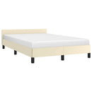 vidaXL krémszínű ágykeret fejtámlával matrac nélkül 120x200 cm
