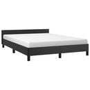 vidaXL fekete ágykeret fejtámlával matrac nélkül 140x190 cm
