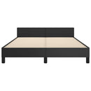 vidaXL fekete ágykeret fejtámlával matrac nélkül 140x190 cm