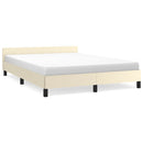 vidaXL krémszínű ágykeret fejtámlával matrac nélkül 140x190 cm