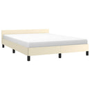 vidaXL krémszínű ágykeret fejtámlával matrac nélkül 140x190 cm