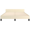 vidaXL krémszínű ágykeret fejtámlával matrac nélkül 140x190 cm