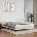vidaXL krémszínű ágykeret fejtámlával matrac nélkül 140x190 cm