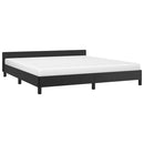 vidaXL fekete ágykeret fejtámlával matrac nélkül 160x200 cm