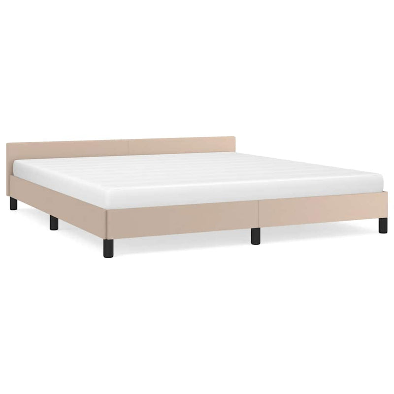 vidaXL kávészínű ágykeret fejtámlával matrac nélkül 180x200 cm