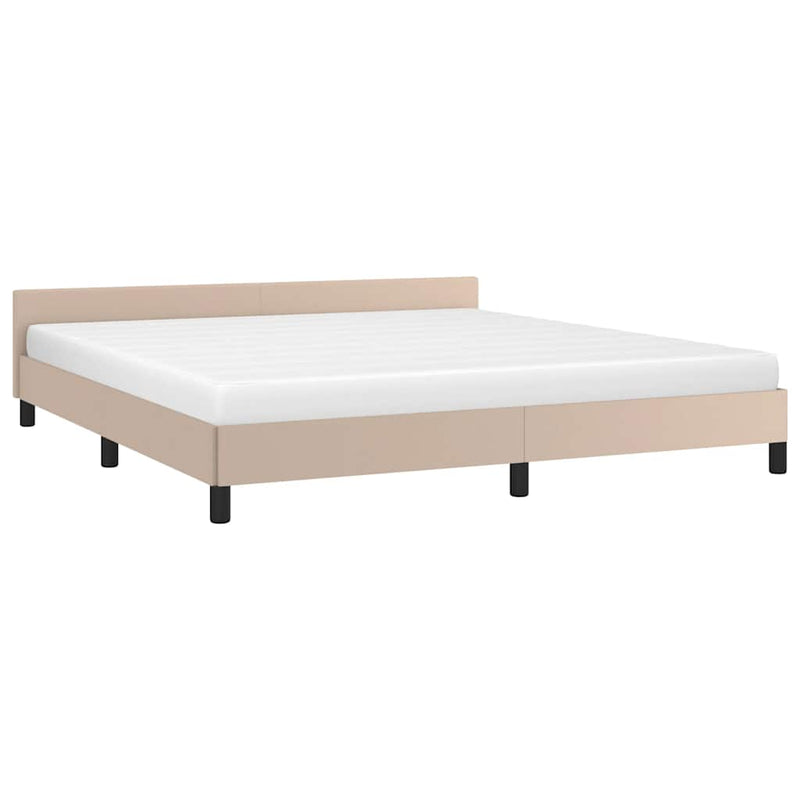 vidaXL kávészínű ágykeret fejtámlával matrac nélkül 180x200 cm