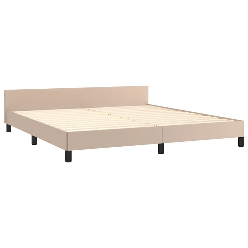 vidaXL kávészínű ágykeret fejtámlával matrac nélkül 180x200 cm