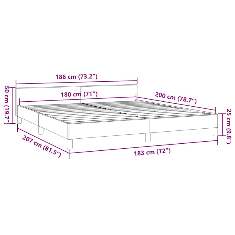 vidaXL kávészínű ágykeret fejtámlával matrac nélkül 180x200 cm