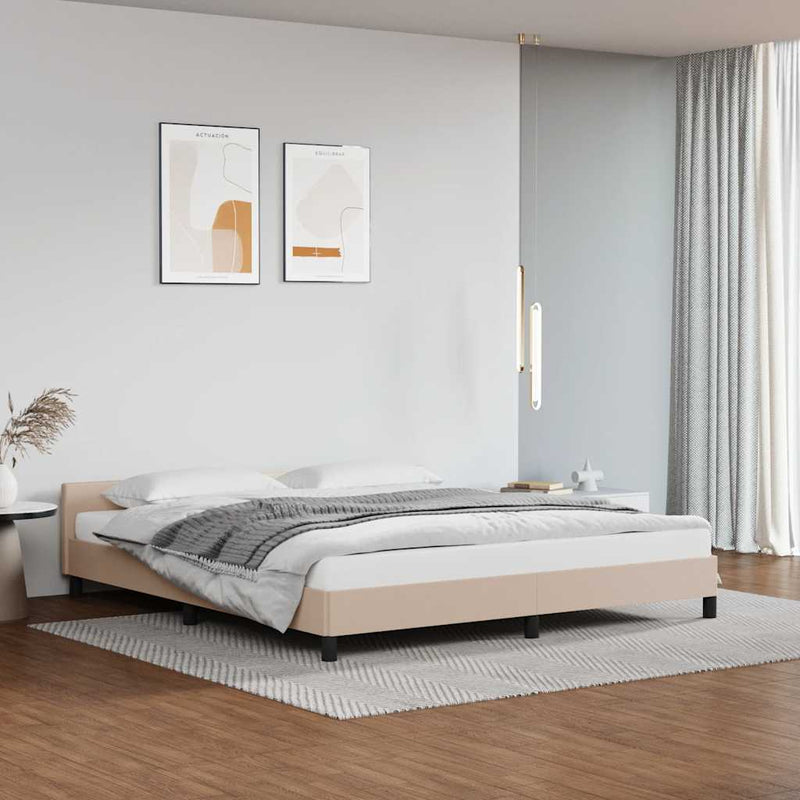 vidaXL kávészínű ágykeret fejtámlával matrac nélkül 180x200 cm