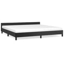 vidaXL fekete ágykeret fejtámlával matrac nélkül 200x200 cm