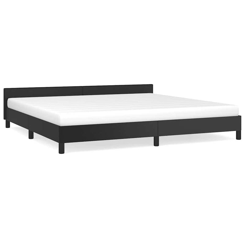 vidaXL fekete ágykeret fejtámlával matrac nélkül 200x200 cm