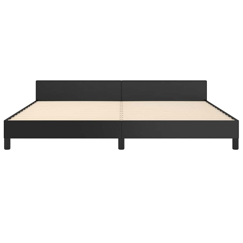vidaXL fekete ágykeret fejtámlával matrac nélkül 200x200 cm