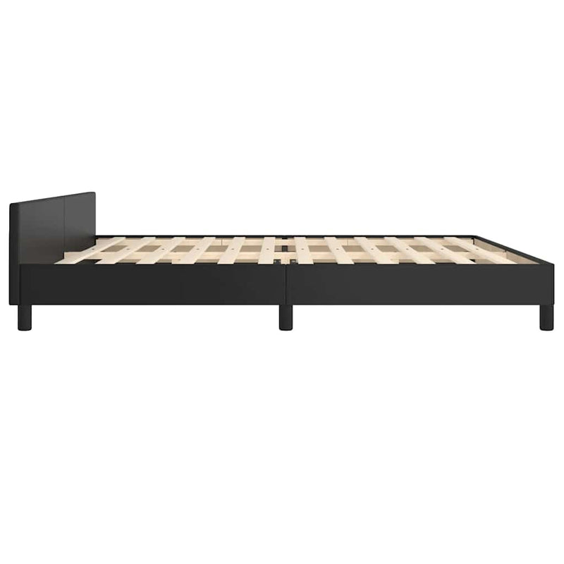 vidaXL fekete ágykeret fejtámlával matrac nélkül 200x200 cm