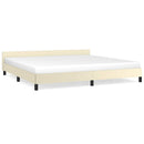 vidaXL krémszínű ágykeret fejtámlával matrac nélkül 200x200 cm