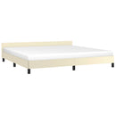 vidaXL krémszínű ágykeret fejtámlával matrac nélkül 200x200 cm