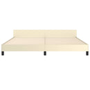 vidaXL krémszínű ágykeret fejtámlával matrac nélkül 200x200 cm