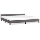 vidaXL szürke ágykeret fejtámlával matrac nélkül 200x200 cm