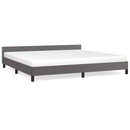 vidaXL szürke ágykeret fejtámlával matrac nélkül 200x200 cm