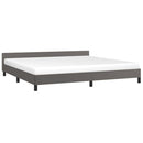 vidaXL szürke ágykeret fejtámlával matrac nélkül 200x200 cm
