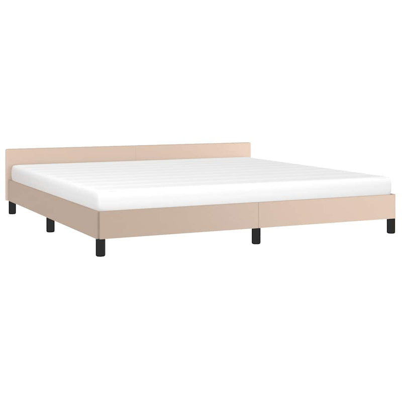 vidaXL kávészínű ágykeret fejtámlával matrac nélkül 200x200 cm