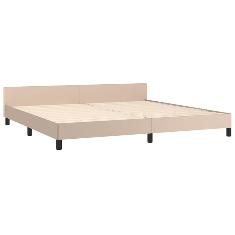 vidaXL kávészínű ágykeret fejtámlával matrac nélkül 200x200 cm
