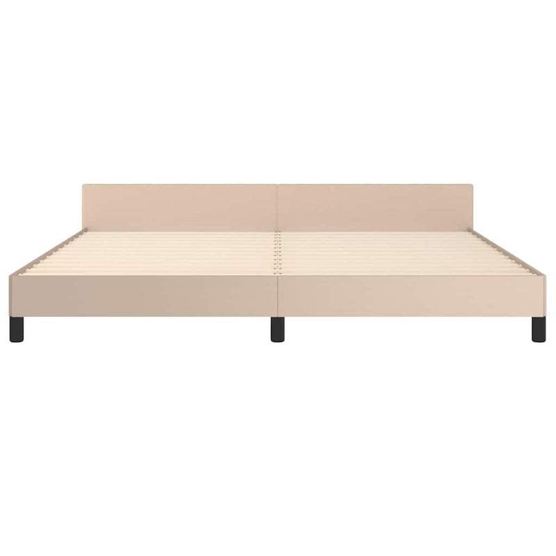 vidaXL kávészínű ágykeret fejtámlával matrac nélkül 200x200 cm