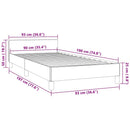 vidaXL sötétszürke bársony ágykeret matrac nélkül 90x190 cm