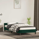vidaXL sötétzöld bársony ágykeret matrac nélkül 90x190 cm