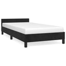 vidaXL fekete bársony ágykeret fejtámlával matrac nélkül 90x200 cm