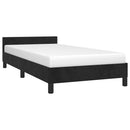 vidaXL fekete bársony ágykeret fejtámlával matrac nélkül 90x200 cm