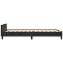 vidaXL fekete bársony ágykeret fejtámlával matrac nélkül 90x200 cm