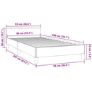 vidaXL sötétkék bársony ágykeret matrac nélkül 90x200 cm