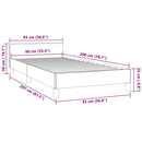 vidaXL sötétkék bársony ágykeret matrac nélkül 90x200 cm