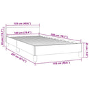 vidaXL sötétkék bársony ágykeret matrac nélkül 100x200 cm