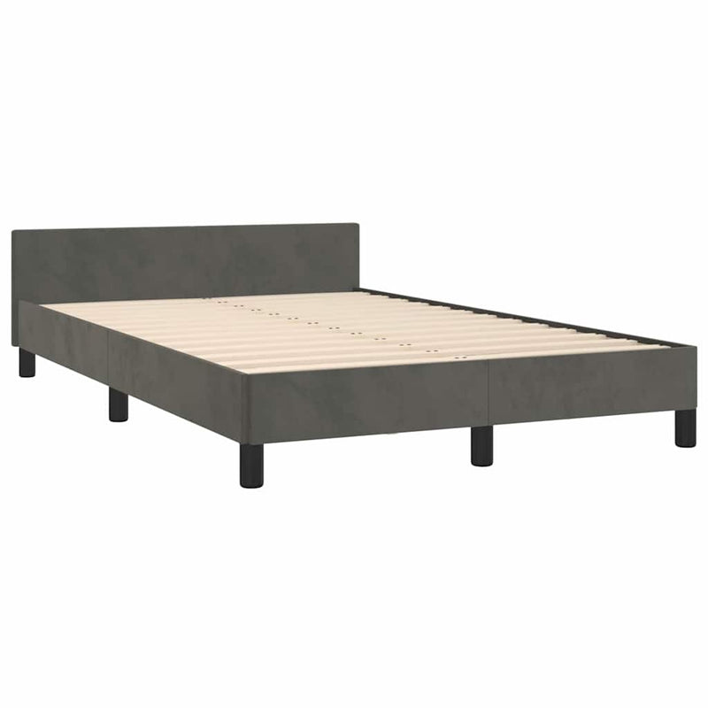 vidaXL sötétszürke bársony ágykeret matrac nélkül 120x200 cm