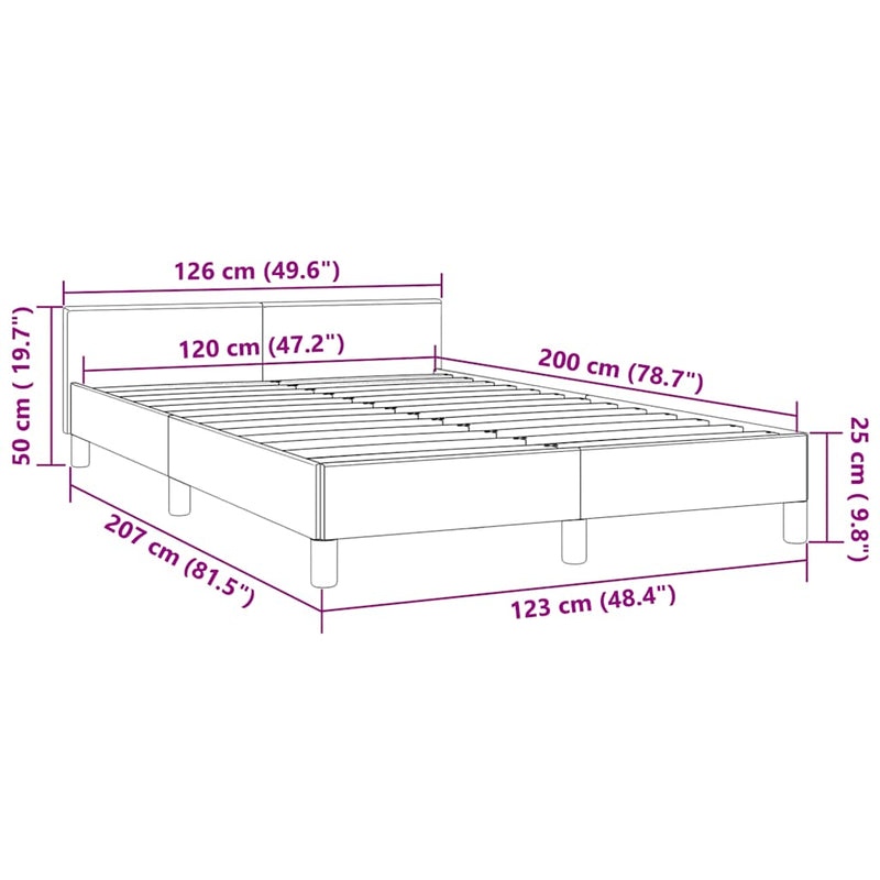 vidaXL sötétszürke bársony ágykeret matrac nélkül 120x200 cm