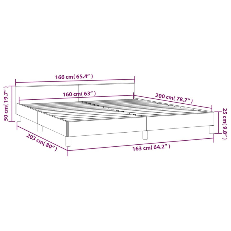 vidaXL sötétkék bársony ágykeret matrac nélkül 160x200 cm