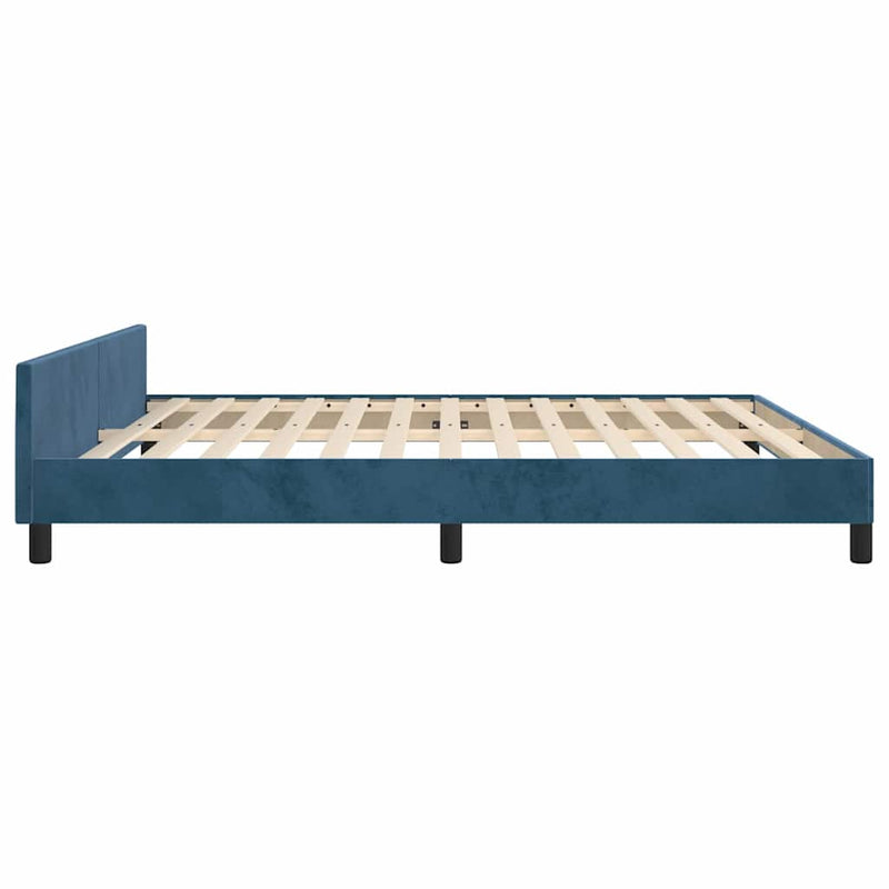 vidaXL sötétkék bársony ágykeret matrac nélkül 180x200 cm