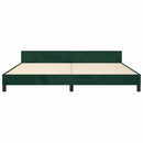 vidaXL sötétzöld bársony ágykeret matrac nélkül 200x200 cm