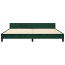 vidaXL sötétzöld bársony ágykeret matrac nélkül 200x200 cm