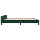vidaXL sötétzöld bársony ágykeret matrac nélkül 200x200 cm