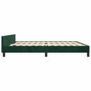 vidaXL sötétzöld bársony ágykeret matrac nélkül 200x200 cm