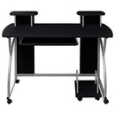 vidaXL fekete szerelt fa számítógépasztal 110 x 52 x 88,5 cm