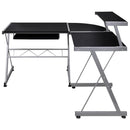 vidaXL fekete szerelt fa sarok számítógépasztal 132 x 112 x 99 cm