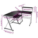 vidaXL fekete szerelt fa sarok számítógépasztal 132 x 112 x 99 cm