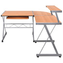 vidaXL Barna szerelt fa sarok számítógépasztal 132 x 112 x 99 cm
