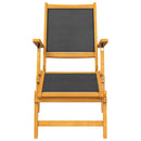 vidaXL kültéri tömör akácfa és textilén nyugágy asztallal