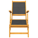 vidaXL kültéri tömör akácfa és textilén nyugágyak asztallal