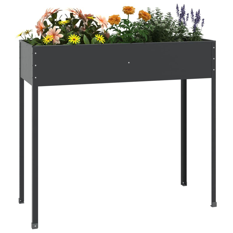 vidaXL antracitszürke horganyzott acél kerti ültető 100,5x40,5x90 cm