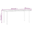 vidaXL fekete acél és edzett üveg kerti étkezőasztal 160x80x74cm